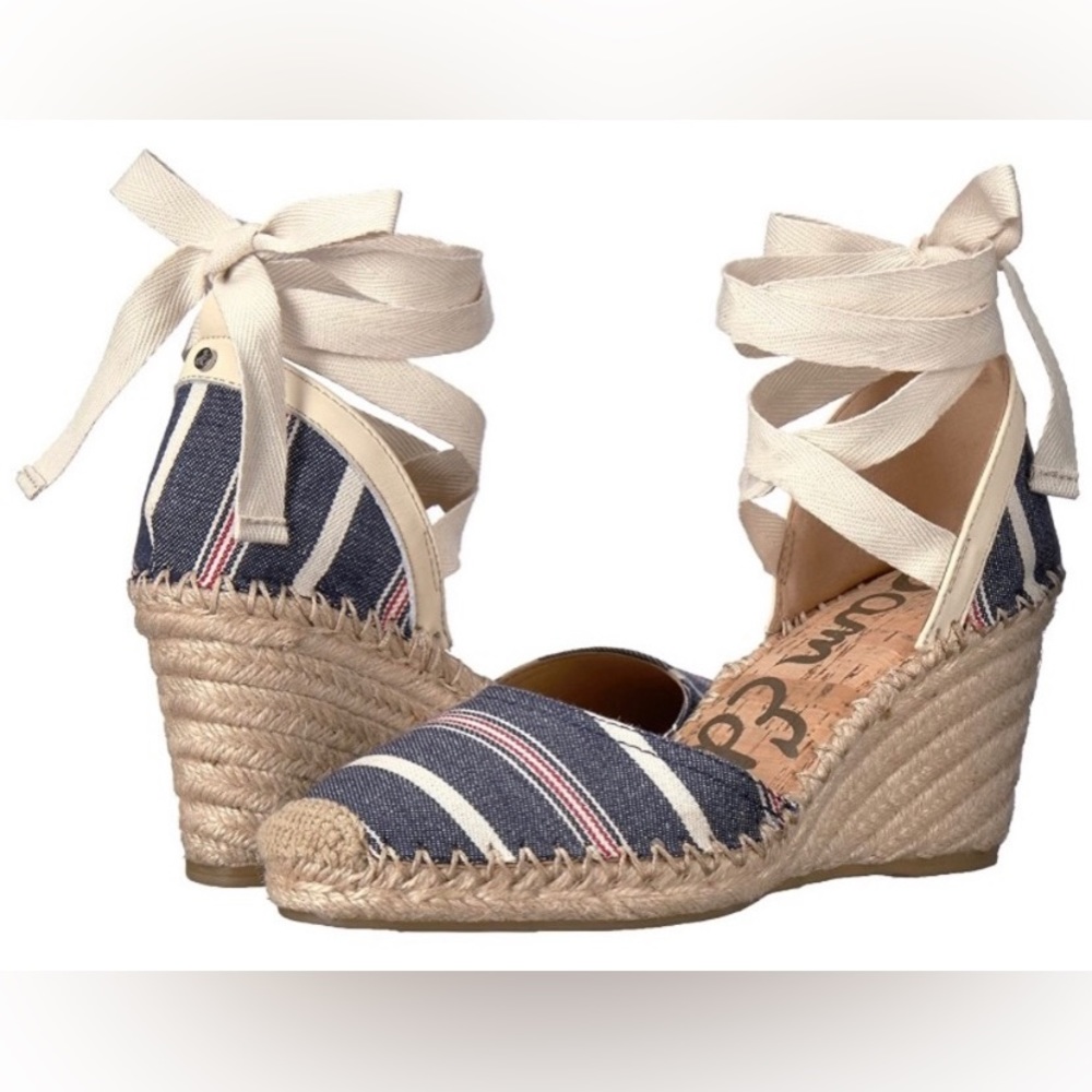 Sam Edelman Women's Patsy Indigo Blue Espadrille Wedge Sandal Size 6.5